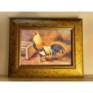 Alexandra Churchill folk art French rooster rustic country farmhouse painting? 2